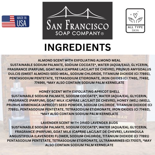 San Francisco Soap Company Simply Be Well Three Little Goats Goat Milk Soap Gift Set of 3 (SBW-TLG8540)