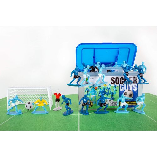 Soccer Guys - Navy/Black vs Blue/White - Sports Action Figures That Inspire Endless Hours of Creative Play in Kids Who Love Sports. Agest 3+