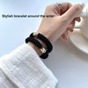 Tanha 15Pcs Hair Tie Bracelet,Hair Ties For Women Men,Ponytail Holders For Thick Hair,Strong Stretchy No Damage No Crease Hair Bands (Black)