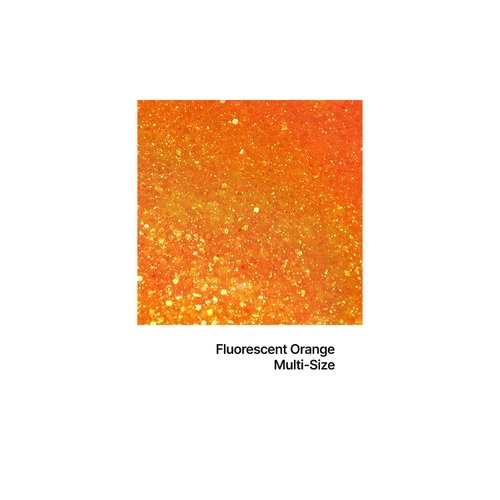 Hemway Ultra Sparkle Glitter - Multi-Size Chunky Fine Cosmetic Glitter Mix for Body Face Hair Eye Nail Art Festival, Crafts for Tumbler Resin Decorations - Fluorescent Orange - 100g / 3.5oz