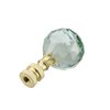 Aspen Creative 24007-22 Light Green Faceted Crystal Lamp Finial in Brass Plated Finish, 2 1/4" Tall (2 Pack)