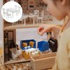 Beaupretty Doll House Furniture Miniature Wooden Dollhouse Table and Chairs Mini Accessories of Dining Room (White)