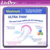 LivDry Incontinence Ultra Thin Pads for Women | Leak Protection and Odor Control | Extra Absorbent (Maximum 18-Count)