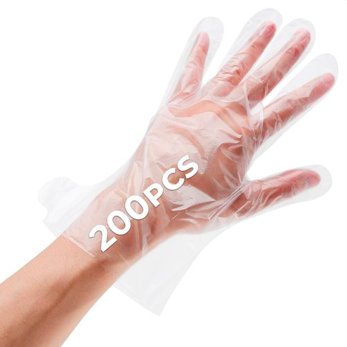 200Pcs Parafin Wax Disposable Gloves for Cleaning - Plastic Gloves for Hair Coloring Paraffin Wax for Hand and Feet Pedicure Supplies Professional - Plastic Gloves Disposable for Food Preparation