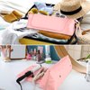 Large Hair Tools Travel Bag and Heat Resistant Mat, 2-in-1 Hair Travel Bag for Curling Iron, Flat Irons, Straighteners, Hanging Travel Hair Tool Bag Travel Essentials for Women, Hangable Handles, Pink