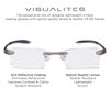 Visualites 1 Smoke 1.50 Power Lightweight Rimless Reading Glasses For Men and Women