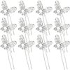 12 Pieces Butterfly Hair Pin Butterfly Hair Clips Crystal Pearl Hair Clips Bridal Wedding Hair Pins Bride Headwear Hair Accessories for Women(Charming Style)