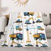 Construction Truck Blanket Boys Excavator Plush Throw Blanket Soft Fuzzy Flannel Tractor Blanket for Bed Couch Sofa Decor Blankets Trucks Car Lover Toddler Kids Blankets Gifts 60"x50"