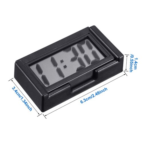 Frienda Mini Digital Clock Small Magnetic Clock Car Dashboard Clock Stick on Clock Self Adhesive Bracket Digital Clock Battery Operated(Black, 3 Pieces)