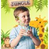 24 PCS Jungle Drinking Crazy Straws for Kids | Jungle Themed Animals Birthday Party Supplies Favors Decorations with 24 PVC Safari Charm, 2 Cleaning Brushes Reusable Straw