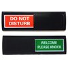Black Do Not Disturb Sign | SHUTTER CHANGES WHEN YOU PUSH IT | For Home, Offices,Hotels, Hospitals (Don't Disturb, Welcome Signs) Also includes double sided tape mounting.