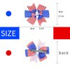 Doneace 4th of July Hair Bows Clips for Kids Girls American Flag Hair Bow Hair Clips Patriotic Stars and Stripes Hairpins Hand-Made Grosgrain Ribbon Hair Bows Alligator Clips for Independence Day 2Pcs