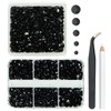qiipii 2 Boxes 3060PCS Black Resin Flatback Rhinestones for Crafting Pure Black Flatback Jelly Stones 2mm 3mm 4mm 5mm 6mm Non Hotfix Dark Black Gems Diamonds for Nails Tumblers Mugs Bottles DIY Crafts