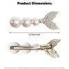2 Pack Pearl Fish Tail Hair Clips for Women and Girls Elegant Alloy Hairpins with Pearls Bobby Pins Pearl Bridal Bobby Pins Decorative Accessories White Hairpins Pearl Bobby Pins For Women'S Hair