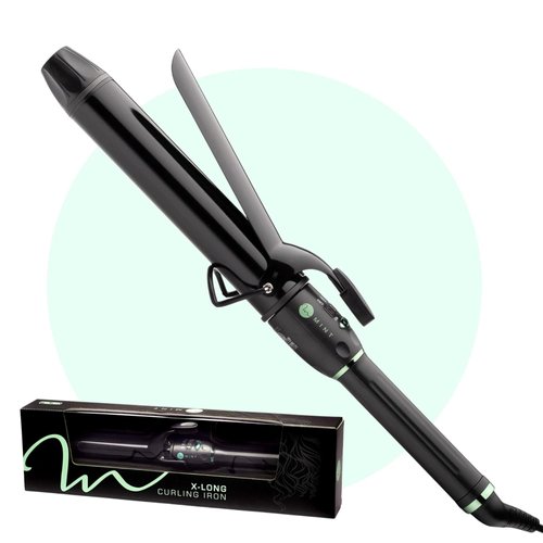 MINT Professional Extra Long Hair Curling Iron 1 1/2 inch | 2-Heater Ceramic Barrel That Stays Hot | 1.5 Inch Hair Iron Curler for Beach Waves | Travel-Ready International Dual Voltage.