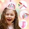 Atoden 4 Year Old Girl Birthday Gifts 4th Birthday Decorations Four Year Old Girl Rainbow Birthday Hat Birthday Headband Princess Tiara Birthday Crown Birthday Accessories for Party Photo Props
