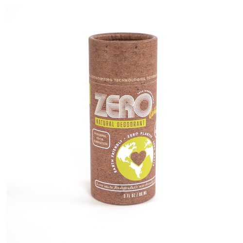 ZERO Waste Dual-Strength Natural Deodorant 100% Biodegradable, Earth-Friendly, Cardboard Push-up Tube, Plastic Free, Compost Friendly