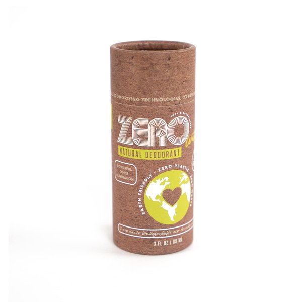 ZERO Waste Dual-Strength Natural Deodorant 100% Biodegradable, Earth-Friendly, Cardboard Push-up Tube, Plastic Free, Compost Friendly