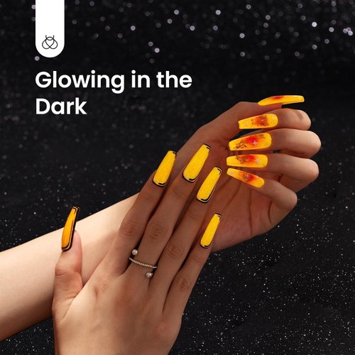 beetles Orange Gel Nail Polish Halloween Gel Polish 1 Pcs 15ml Glow in the Dark Nail Polish Soak Off Uv LED Nail Lamp Halloween Nail Art Manicure Salon DIY Home