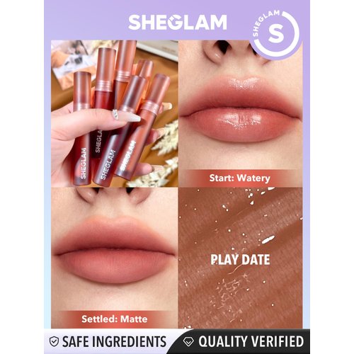 SHEGLAM Soft Haze Lip Blur Waterproof Liquid Lipstick Matte Transfer-Proof Lip Tint Lasting Super Stay Lip Stain-Play Date
