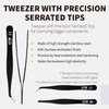 Precision Craft Tweezers Set,3 Pcs Pointed Tweezers,2 Pcs Curved Tweezers,2 Pcs Precision Serrated Tweezers for Eyelash Extensions,Craft, Jewelry,Soldering,Electronics Etc