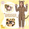 GIFTINBOX Leopard Costume Kids, Zip-Up Hooded Onesie Girls Costume, Cat Costume for Girls Dress Up, Halloween Animal Costumes for Kids 5 6 7 8 9 10 11