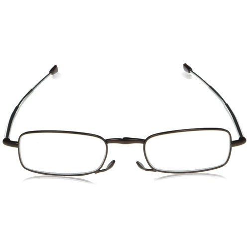 Foster Grant Gideon Rectangular Reading Glasses, Brown/Transparent, 64 mm, +1.50
