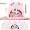 Atoden 4 Year Old Girl Birthday Gifts 4th Birthday Decorations Four Year Old Girl Rainbow Birthday Hat Birthday Headband Princess Tiara Birthday Crown Birthday Accessories for Party Photo Props