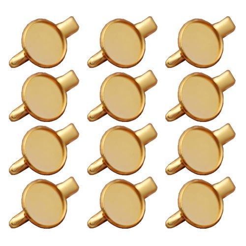 12pcs 3.5cm Metal Alligator Hair Clips with Cabochon Setting Tray Hair Clips with Blank Round Tray Base Alligator Hair Clips Blank Hairgrip Base Trays for DIY Hair Accessories Making, Golden