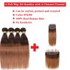 10A Ombre Human Hair Bundles Straight Bundles Brazilian 100% Unprocessed Virgin Remy Hair Bundles Straight Ombre Hair 2 Tone Black to Honey Brown Human Hair Extensions (T4/30, 20 22 24)