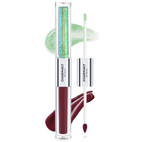CHARMACY Multichrome Double Head Non-Stick Lip Glaze, Metallic Colourful Lip Gloss, Anti-transfer, Long Lasting Waterproof Liquid Lipstick Makeup (#03)