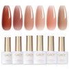 GAOY Icy Jelly Gel Nail Polish Set of 6 Colors Including Red Pink Nude Gel Polish Kit UV LED Soak Off Polish Home DIY Manicure Nail Salon Varnish