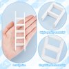 AHANDMAKER 2 pcs Mini Wood Doll House Ladder 5 x 1.2 Inch Miniature Ladder Dollhouse Decoration Accessories Mini Doll House Ladder for Landscape, Dollhouse Decor, White