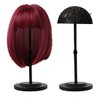 Wig Stand 1PC Adjustable Height Portable Wig Holder Stands Non-Slip Wig Head Holders Sturdy Plastic Wig Head Stand for Multiple Wigs and Hats Styling Drying Display (Black)
