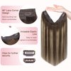 GOO GOO Wire Hair Extensions Human Hair, 4/26/4 Chocolate Brown with Honey Blonde Balayage 12inch 70g, Invisible Wire Hair Extensions with Transparent, Seamless Fish Line Hairpiece