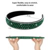 Wecoe Rhinestone Headband Women Girls Fashion Headband Dark Green Headband Bling Sparkly Crystal Diamond Headband Thin Hair Band Holiday Birthday Gift Short Hair Accessories For Women Girls