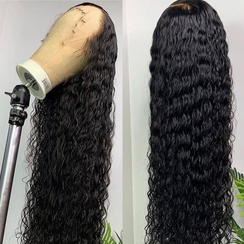 SISIFIRE 13 * 4 Inch Lace Front Wigs for Black Women Natural Curly Wave Hairline with Baby Hair Synthetic Lace Wigs Pre Pluced Wig Heat Resistant Fiber for Daily Use 24-26 inch
