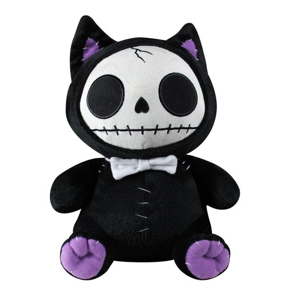 SUMMIT COLLECTION Furrybones Black Cat Mao Mao Wearing White Bow Tie Plush Doll
