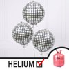 PartyWoo Silver Disco Foil Balloons, 20 pcs Round Foil Balloons Different Sizes Pack of 22 Inch 15 Inch 10 Inch 4D Foil Balloons and Ribbon, Foil Balloons for Birthday Decorations, Party Decorations