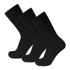 3 Pairs of Premium Cotton Loose Top Diabetic Neuropathy Crew Socks (10-13, Black)
