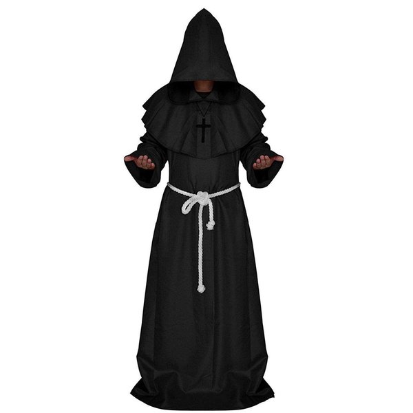 LHJ Monk Robe Priest Robe Halloween Cosplay Costume Cloak