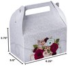 Hammont Paper Treat Boxes - Party Favors Treat Container Cookie Boxes Cute Designs Perfect for Parties and Celebrations 6.25" x 3.75" x 3.5" (10 Pack) (Bridal)