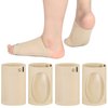 Arch Support Sock 4 Pieces Flat Foot Arch Support Sleeve Cushioned Metatarsal Brace Soft Elastic Arch Foot Brace Gel Pad Inside Feet Brace Plantar Metatarsal Compression Sleeve for Pain Relief (Beige)