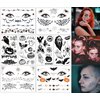 ZS Halloween Horror Realistic Tattoo Stickers Scar Bat Spiderweb, 8 Sheets Halloween Prank Makeup Temporary Tattoo for Adults Men Women, Halloween Face Tattoos Masquerade Props (Set B)