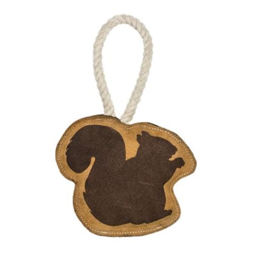 Territory Tug Toy Natural Leather Coconut Fiber Fillings Free from Harsh Chemicals Dog Toy, Squirrel