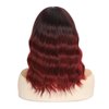 Apoze Short Wig With Bangs For Women,Synthetic Cosplay Bob Wigs,Curly Hair Wigs For Daily Party Use,Natural Looking Heat Resistant Shoulder Length Wig(Ombre Red Highlight)