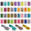 Holographic and Iridescent Chunky Glitter Sequins, 36 Colors Mixed Cosmetic Glitter for Face Body Eye Hair Nail Art Lip Gloss, Festival Glitter Makeup with Different Hexagons Size