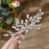 SWEETV Rhinestone Bride Wedding Hair clip Silver Crystal Bridal Hair comb Sparkly Hair Piece Gem Hair Accessories for Women/Girls & Brides/Bridesmaids