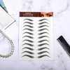 Molain Eyebrow Tattoos Stickers 7 PCS Waterproof Tattoo Color Fake Eyebrows Tattooed Stencils Instant Transfer False Brows Shape Grooming Shaping Temporary Brow Peel Off Tint Paper For Women(black)