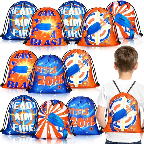 Dart Party Supplies Bags Toy Birthday Party Goody Treat Bags Gun Party Drawstring Bags Gift Party Treat Bags Darts Theme Party Supplies for Gun Dart Battle Decor (15 Pieces)
